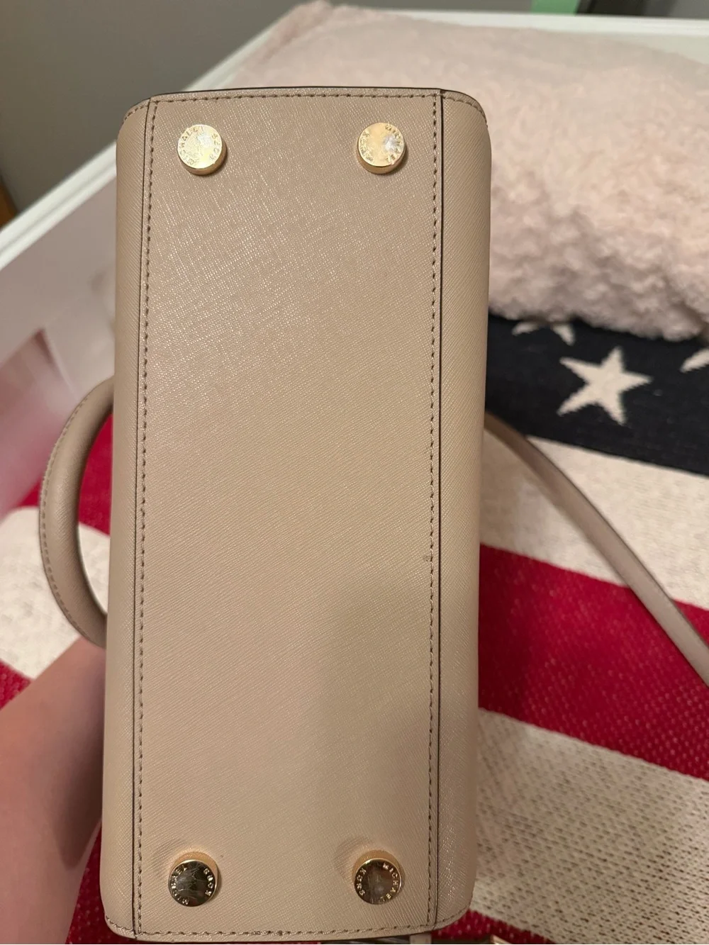 Michael Kors Blush Taupe Saffiano Leather Satchel
